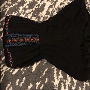 Black with multicolored detail romper